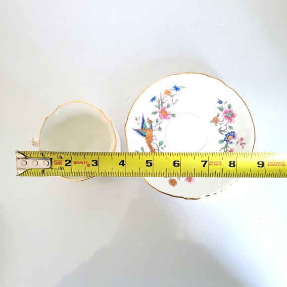 Hammersley Spode Cup Saucer Bird Of Paradise Bone China England Pink Floral - Picture 6 of 7